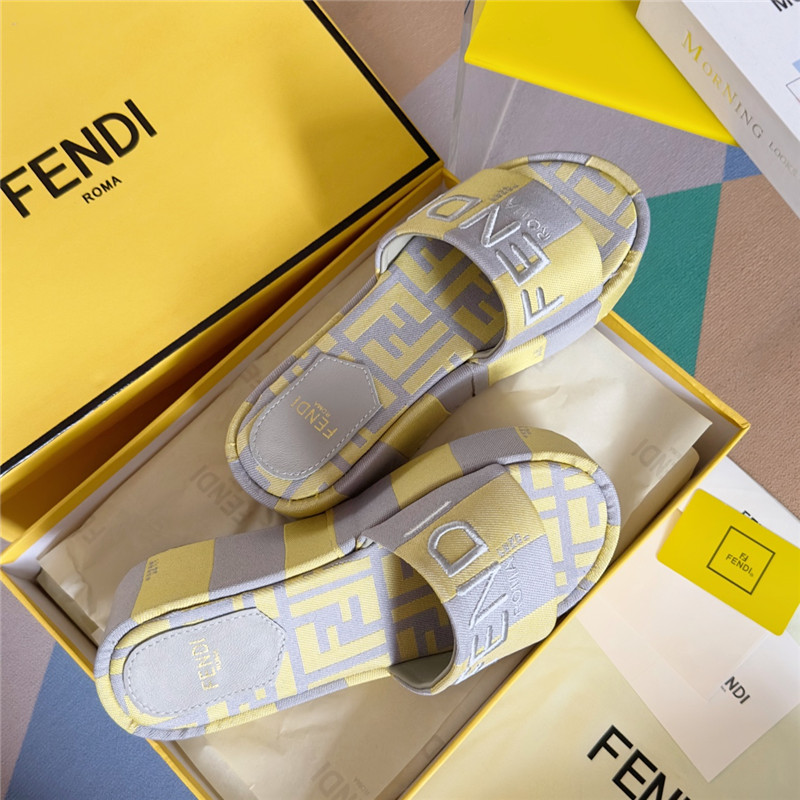 F**di sunshine yellow platform sandals