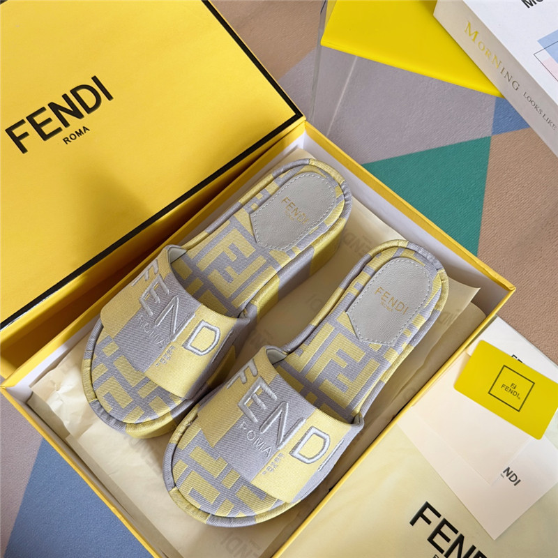 F**di sunshine yellow platform sandals