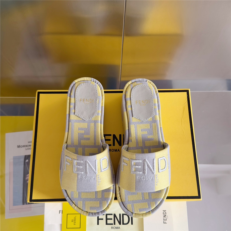 F**di sunshine yellow platform sandals