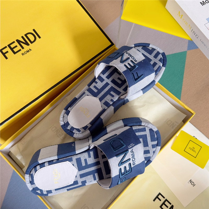 F**di sunshine denim platform sandals