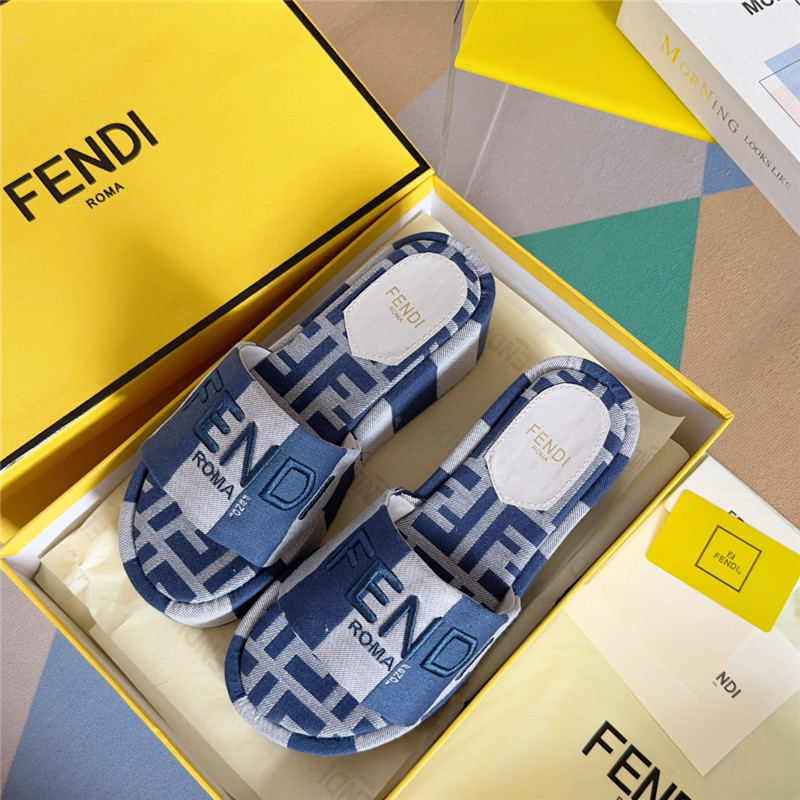 F**di sunshine denim platform sandals