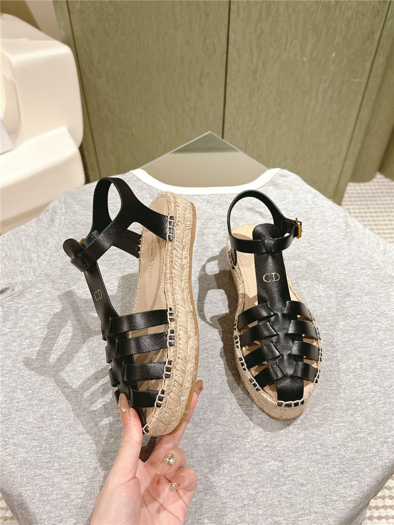 D10r cd black espadrille wedge sandals
