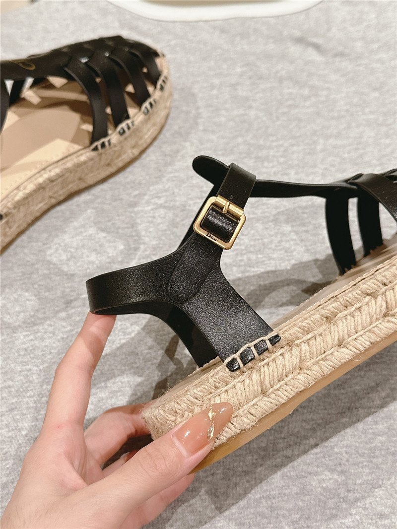 D10r cd black espadrille wedge sandals
