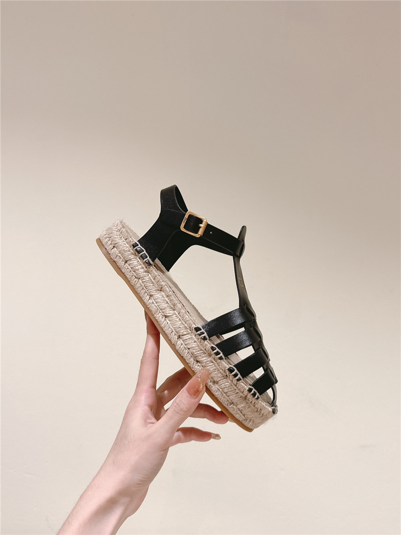 D10r cd black espadrille wedge sandals