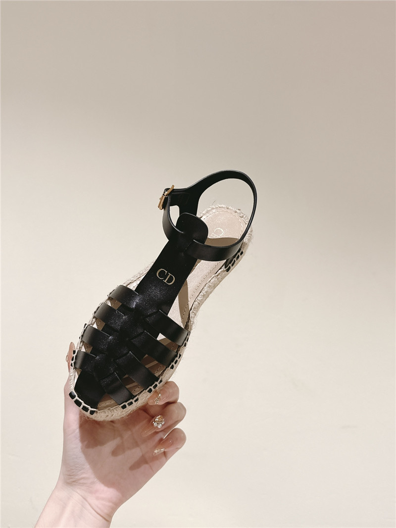 D10r cd black espadrille wedge sandals