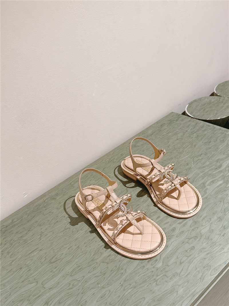 Ch**el beige flip flops flat sandals