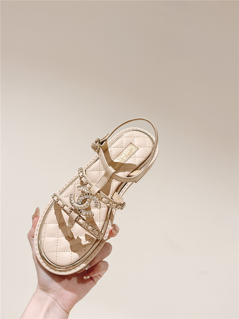 Ch**el beige flip flops flat sandals