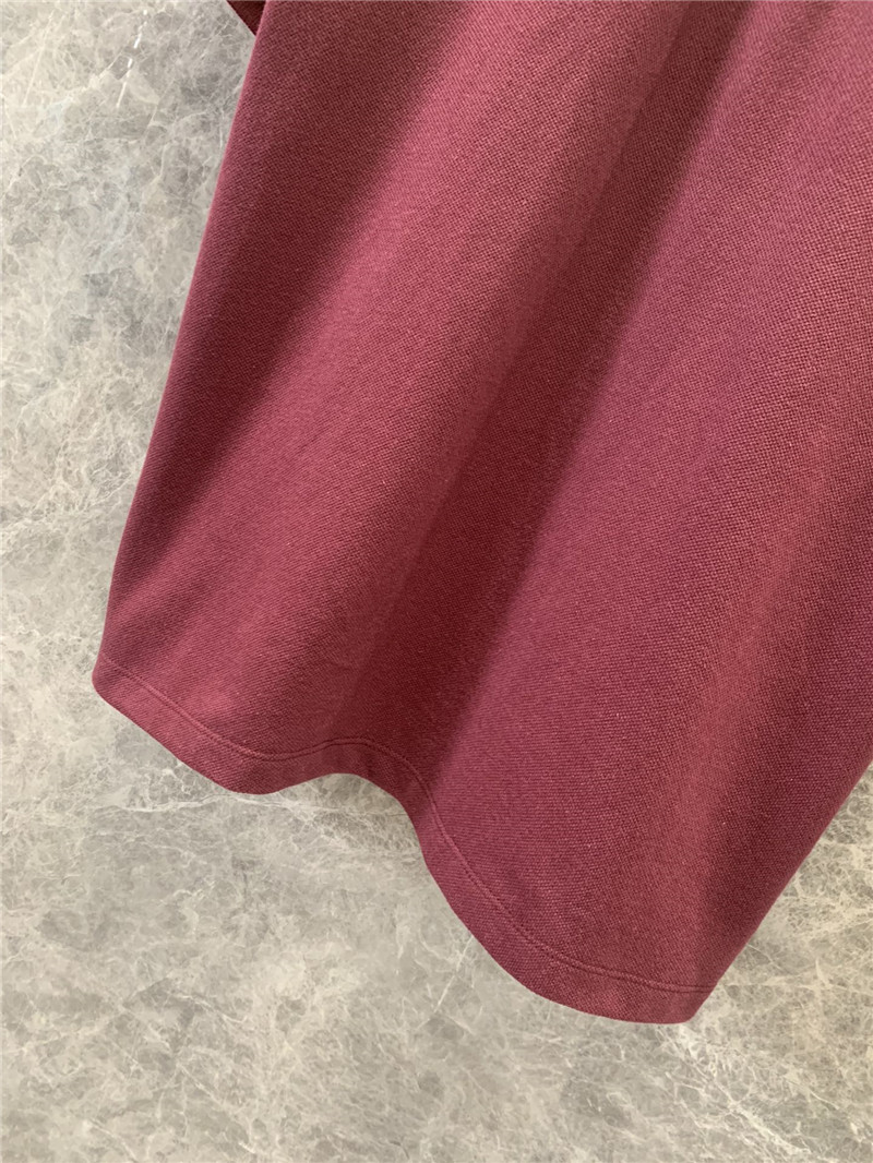 M1um1u wine red polo collar short-sleeved t-shirt replica clothes