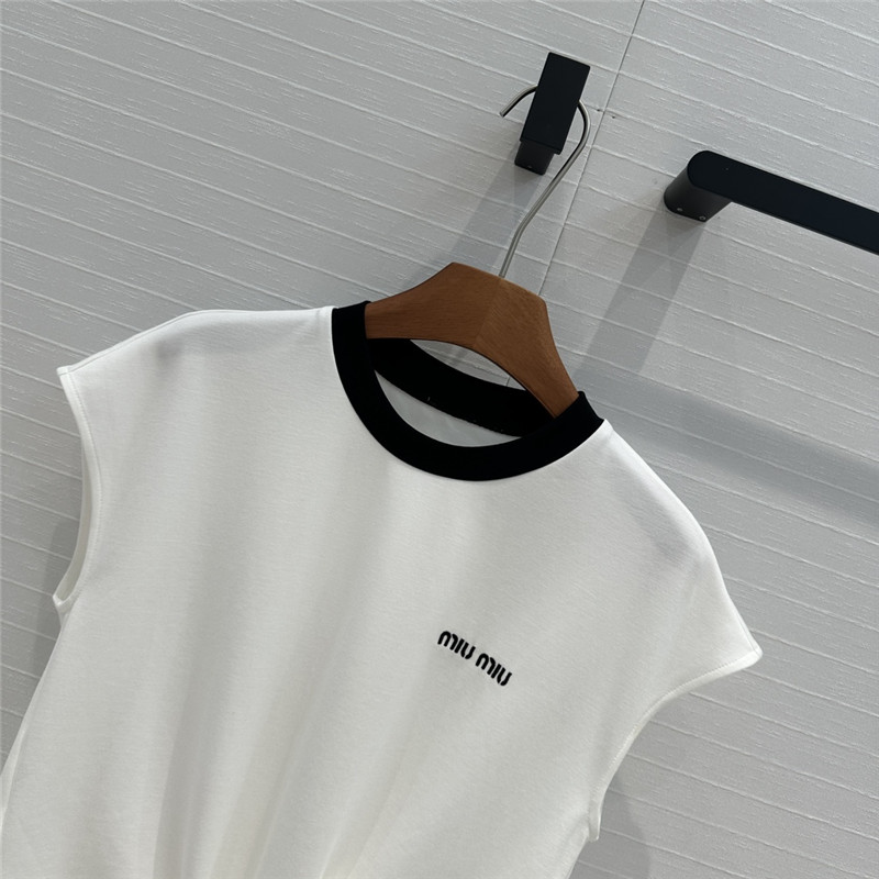 M1um1u strappy short top + big flared skirt replica clothing