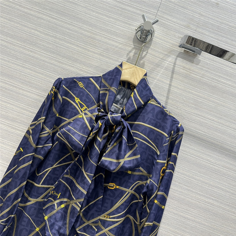 Versace chain print silk shirt replicas clothes