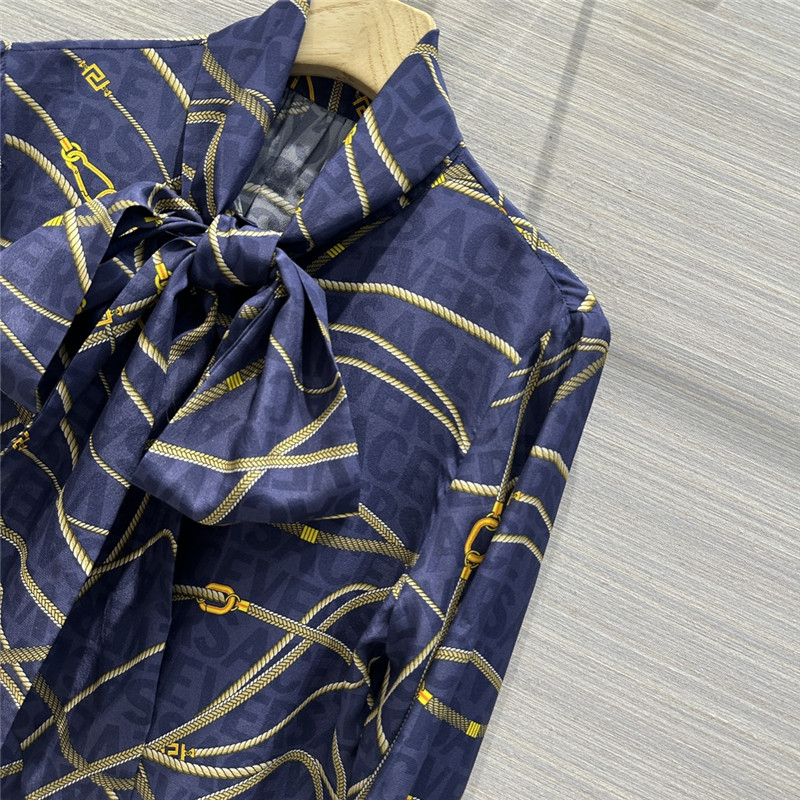 Versace chain print silk shirt replicas clothes