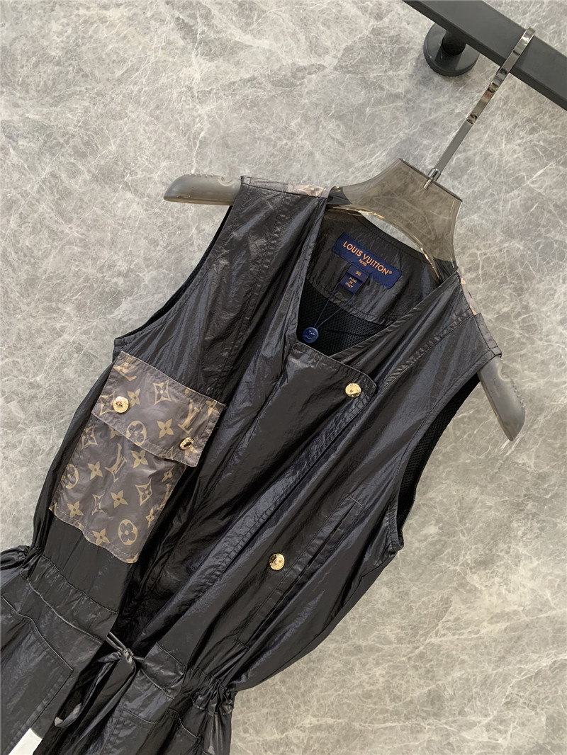 l0vis Vvtt0n lv pocket colorblock sleeveless dress replica clothes