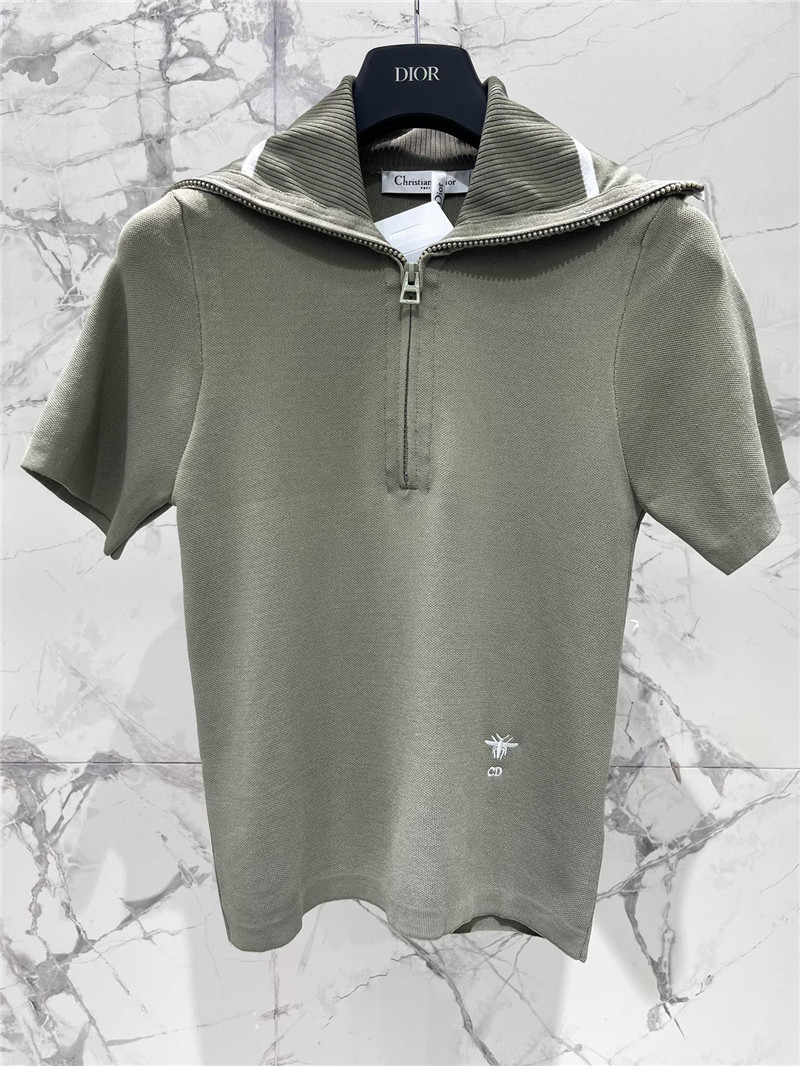 D10r navy collar half zip short sleeve replica designer clothes