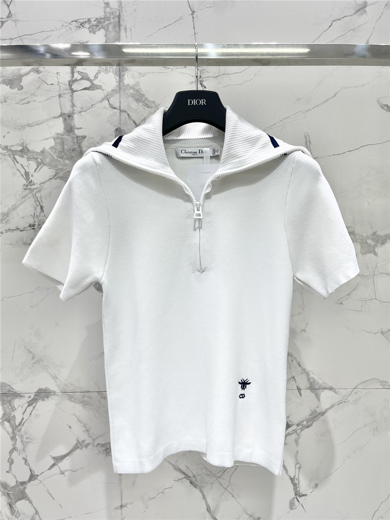 D10r navy collar half zip short sleeve replica designer clothes