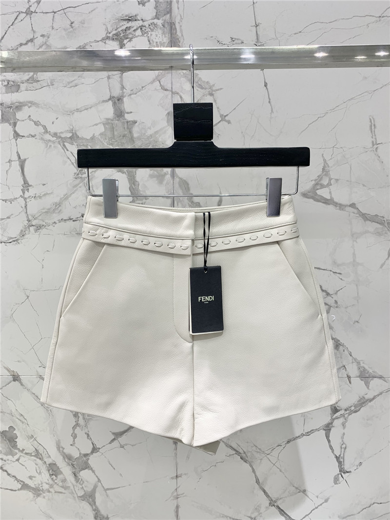 F**di pebbled cord leather shorts replicas clothes
