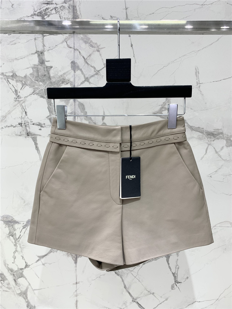 F**di pebbled cord leather shorts replicas clothes
