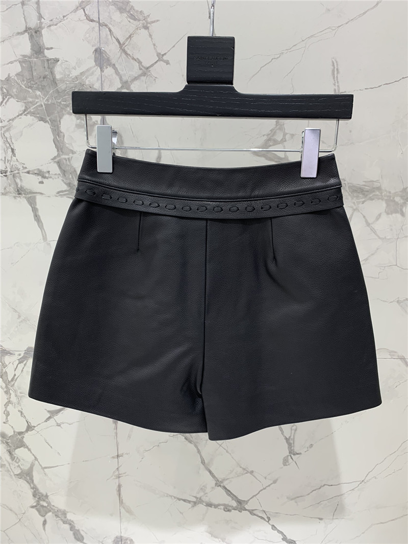 F**di pebbled cord leather shorts replicas clothes