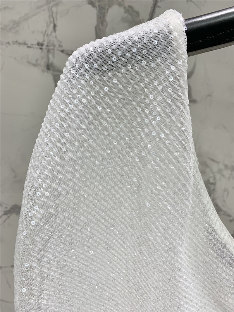 Y51 one-shoulder sequined mesh skirt replica d&g clothing