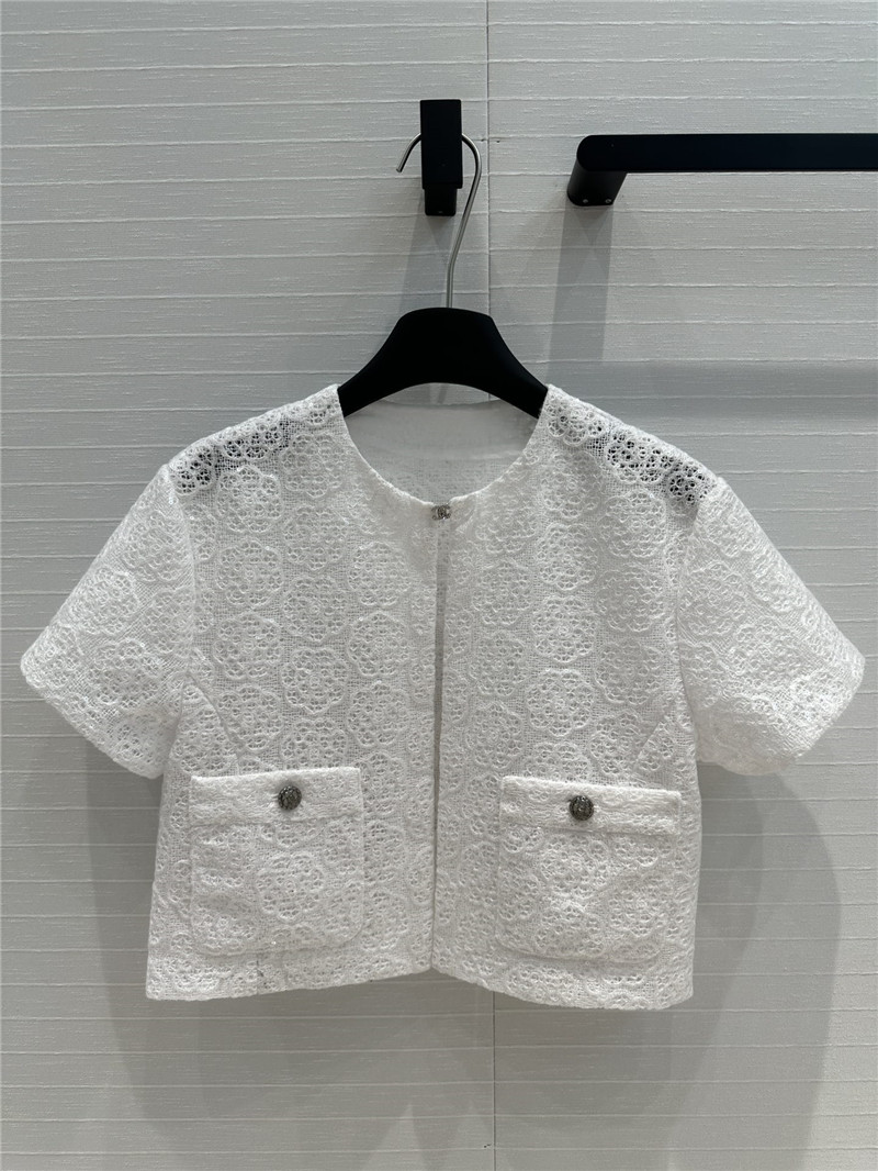 Ch**el camellia short-sleeved jacket replicas clothes