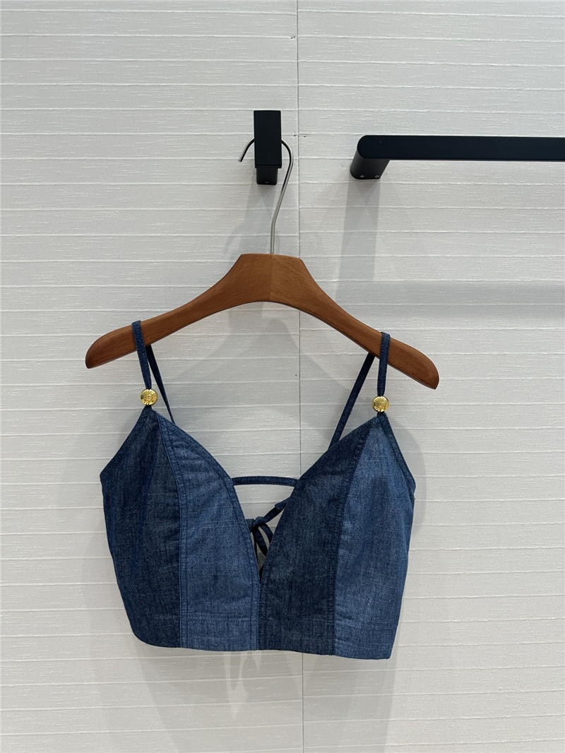 L0ew* tube top suspenders denim top replica d&g clothing