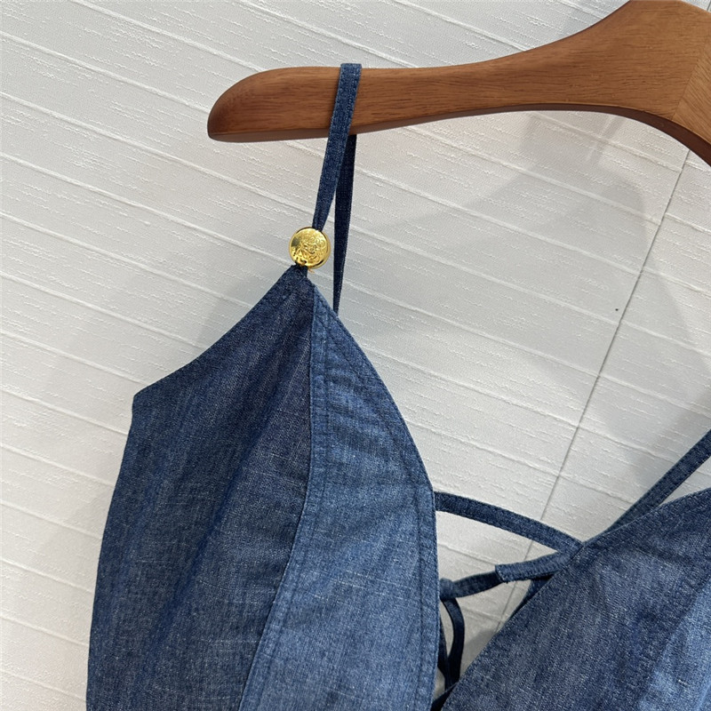 L0ew* tube top suspenders denim top replica d&g clothing