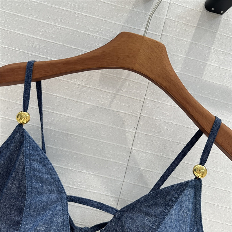 L0ew* tube top suspenders denim top replica d&g clothing