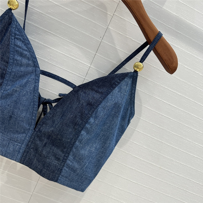 L0ew* tube top suspenders denim top replica d&g clothing