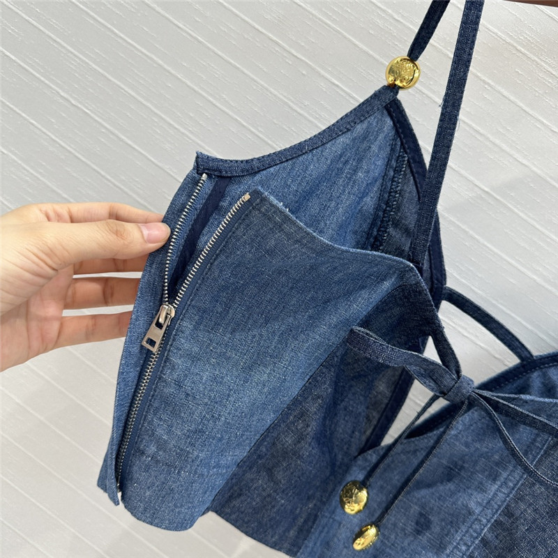 L0ew* tube top suspenders denim top replica d&g clothing