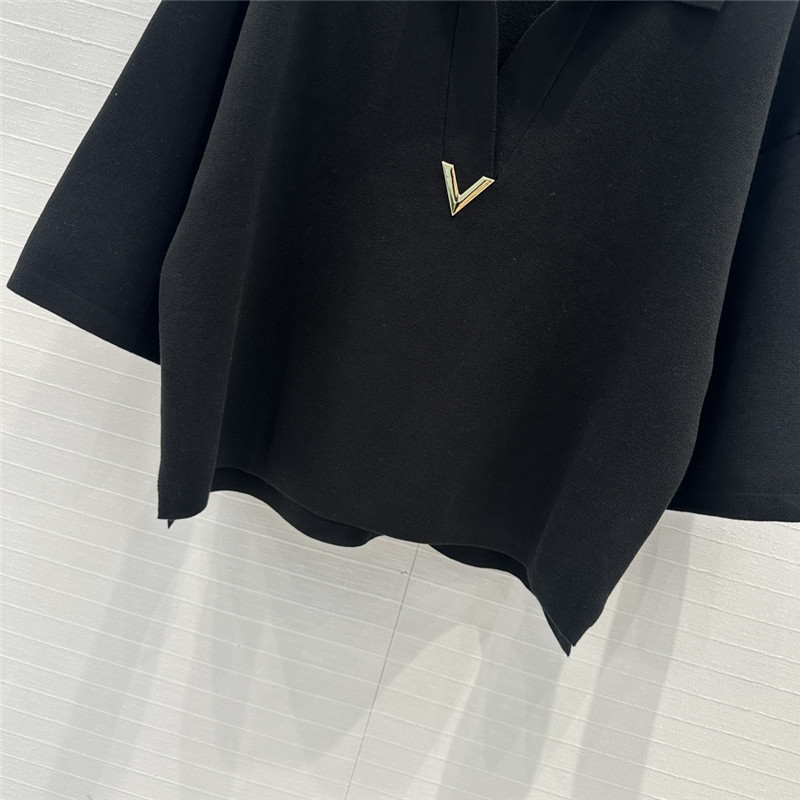 Va1e*ntin0 v-logo virgin wool top black