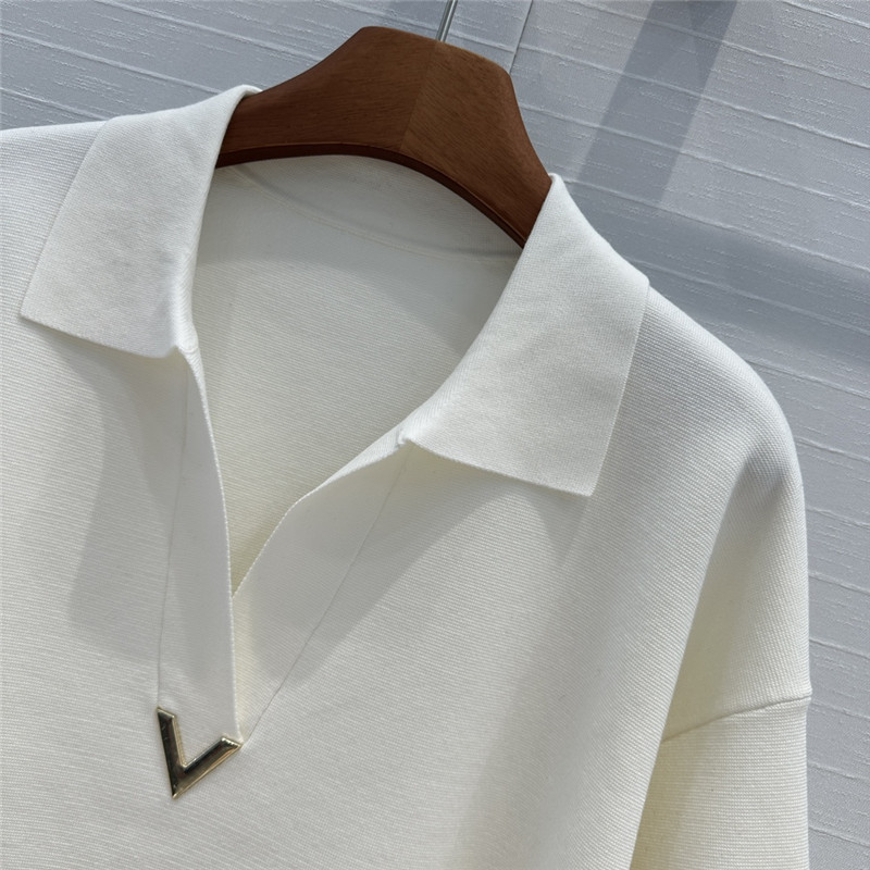 Va1e*ntin0 v-logo virgin wool top white