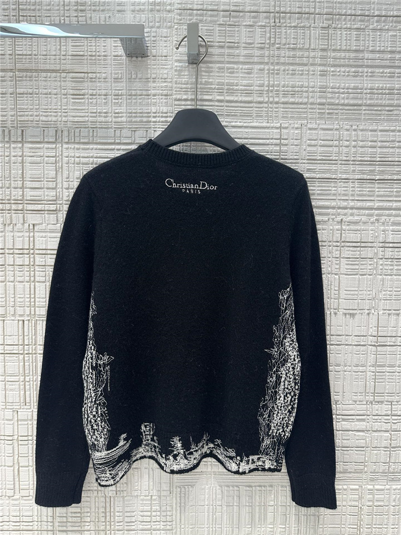 D10r paris motif knit sweater black
