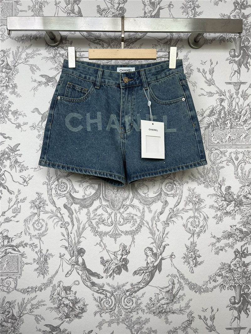 Ch**el new denim shorts replica designer clothes
