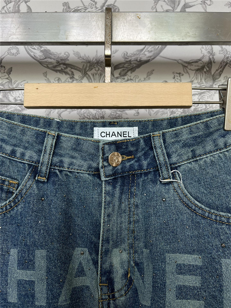 Ch**el new denim shorts replica designer clothes