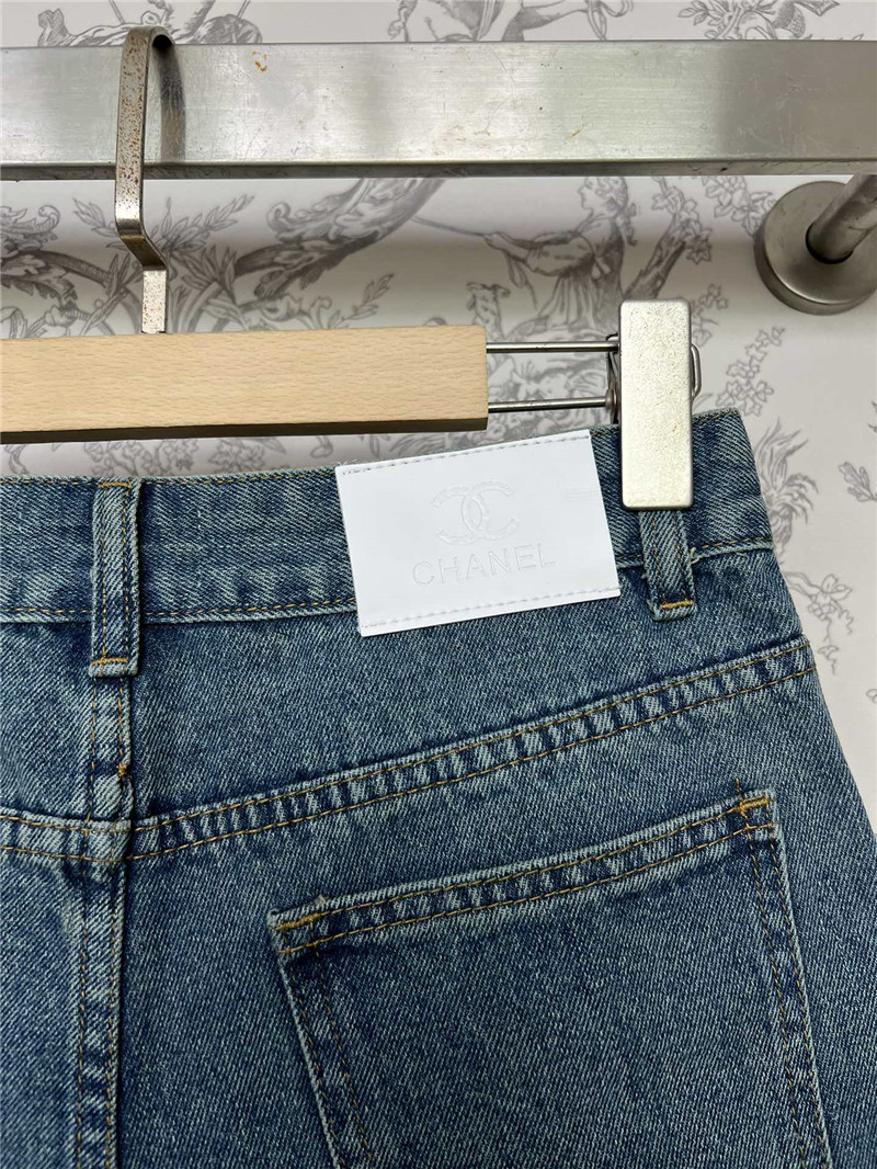 Ch**el new denim shorts replica designer clothes