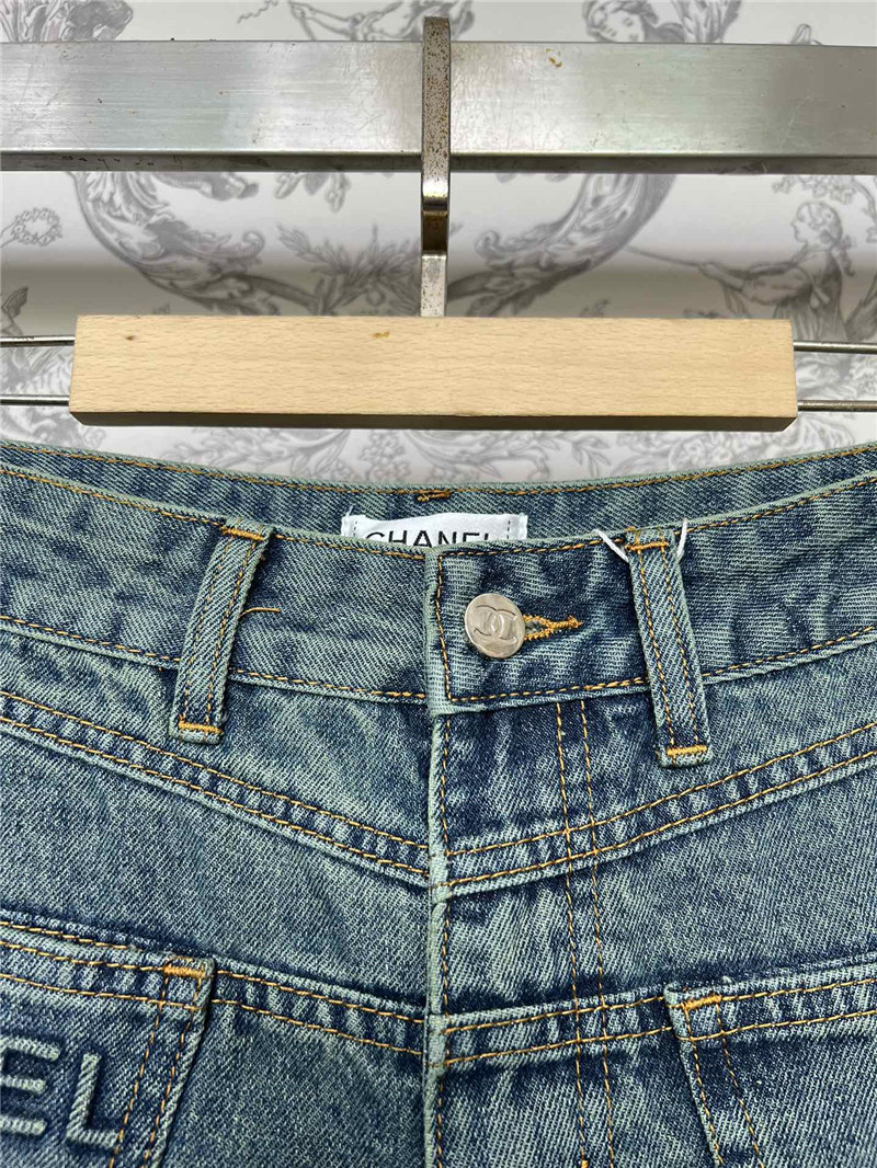 Ch**el new denim shorts replica designer clothes