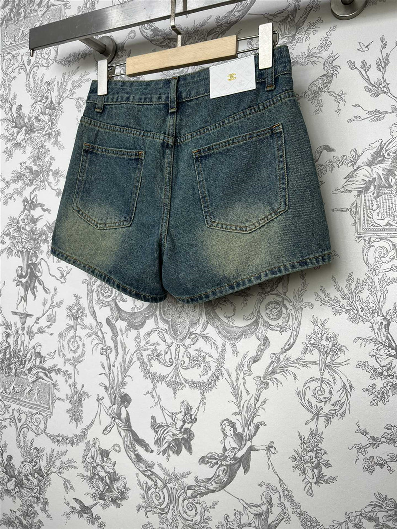 Ch**el new denim shorts replica designer clothes