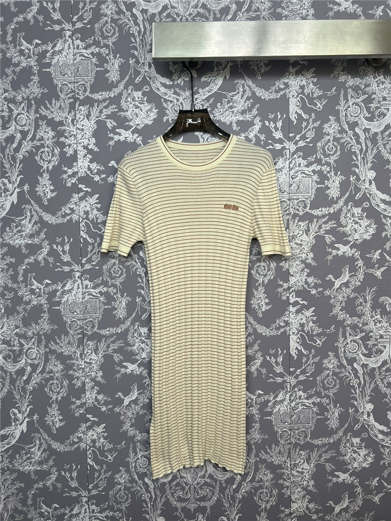 M1um1u striped knitted dress replica d&g clothing