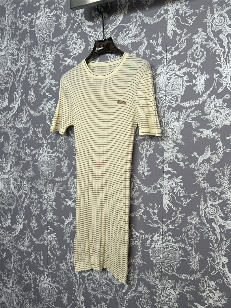 M1um1u striped knitted dress replica d&g clothing