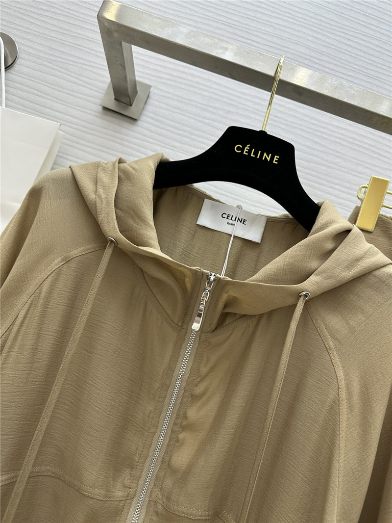 Ce1i*e tencel hooded jacket + shorts set replica clothes