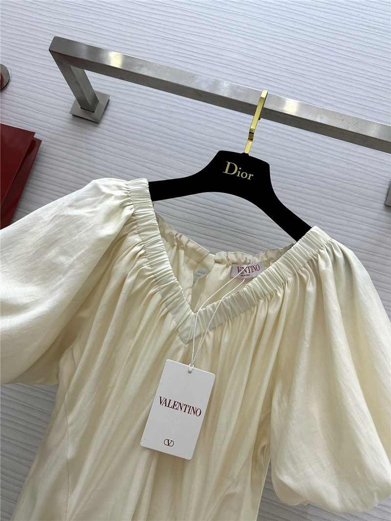 Va1e*ntin0 v neck puff sleeve dress replicas clothes