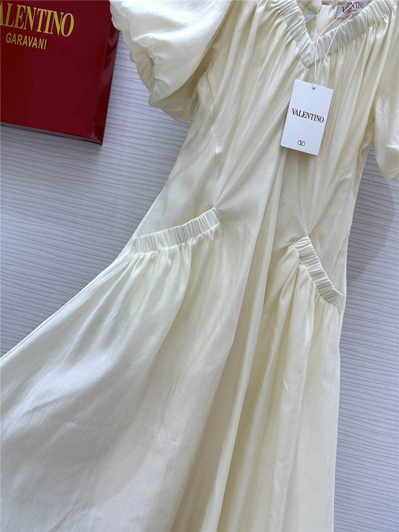 Va1e*ntin0 v neck puff sleeve dress replicas clothes