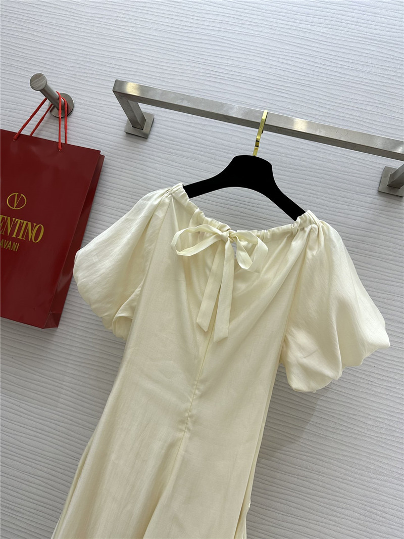 Va1e*ntin0 v neck puff sleeve dress replicas clothes