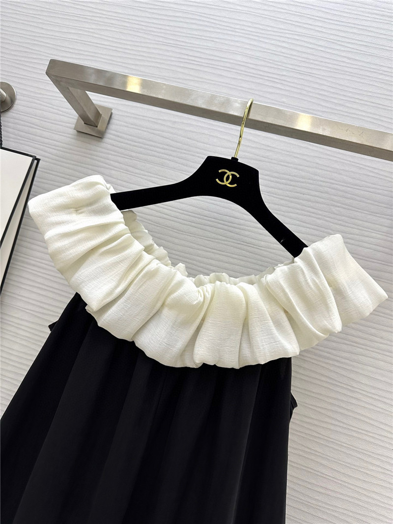 Ch**el one-shoulder silk and linen jumpsuit replica clothing