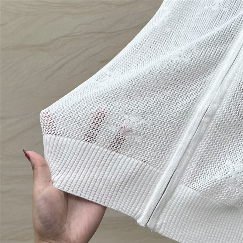 Ce1i*e silk zipped hooded cardigan white