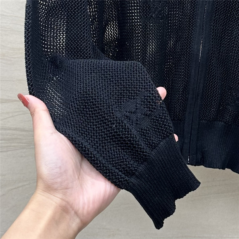 Ce1i*e silk zipped hooded cardigan black