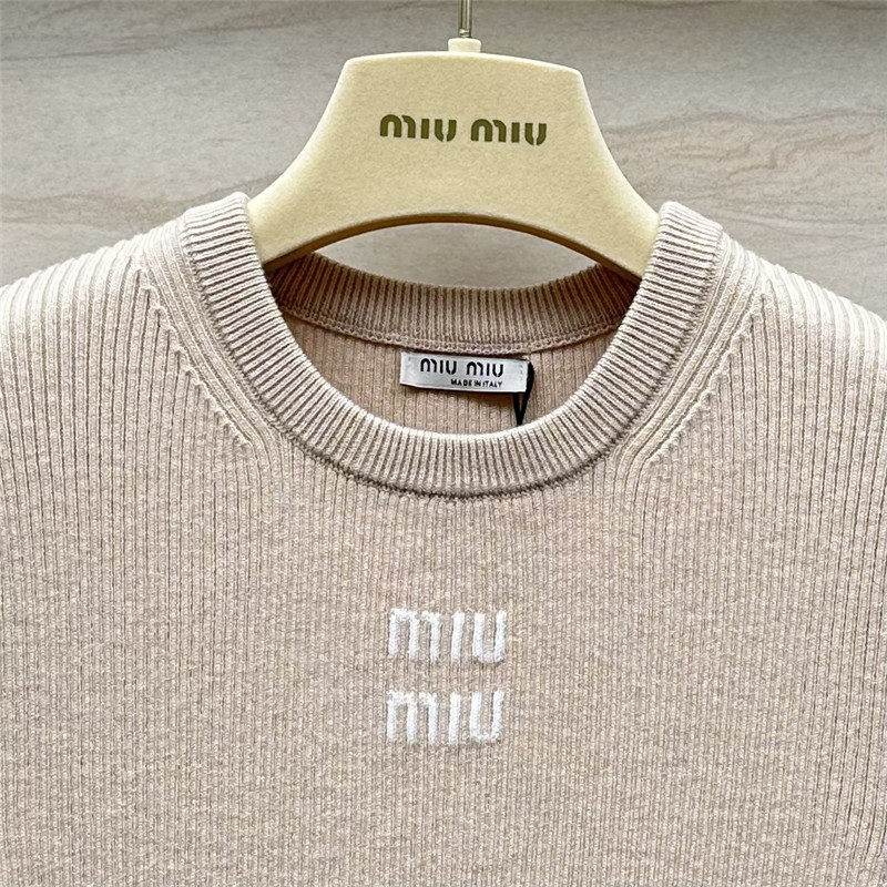 M1um1u slim fit short sleeve knit top replica d&g clothing