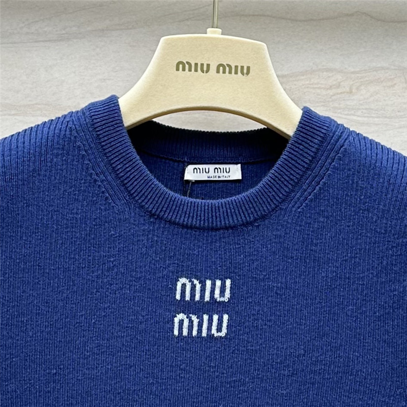 M1um1u slim fit short sleeve knit top replica d&g clothing