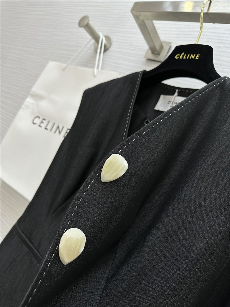 Ce1i*e tencel denim vest + wide-leg pants set replica d&g clothing