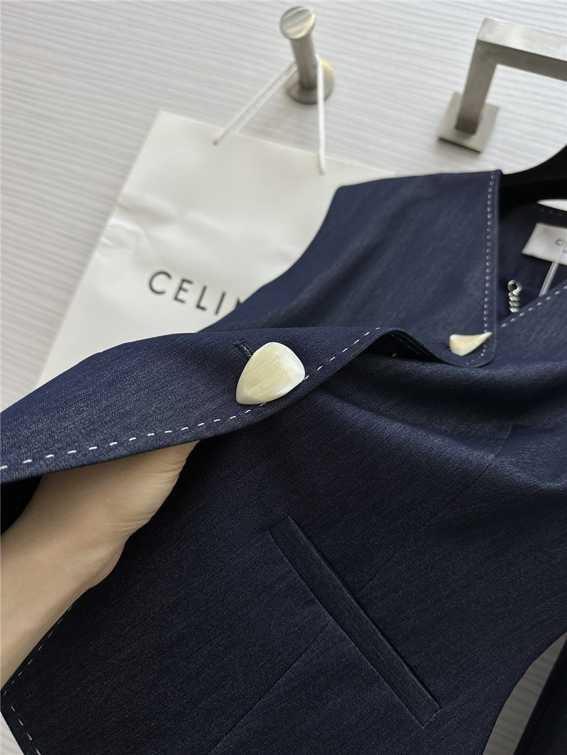 Ce1i*e tencel denim vest + wide-leg pants set replica d&g clothing