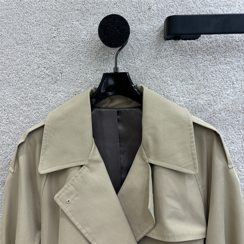 Pra*a khaki short trench coat cheap replica designer clothes